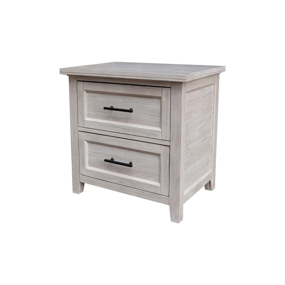 International Concepts Solid Wood 2-Drawer Nightstand, Extra-Deep Macchiato Brown Bedside Chest with 18.5" Wide Storage Drawers