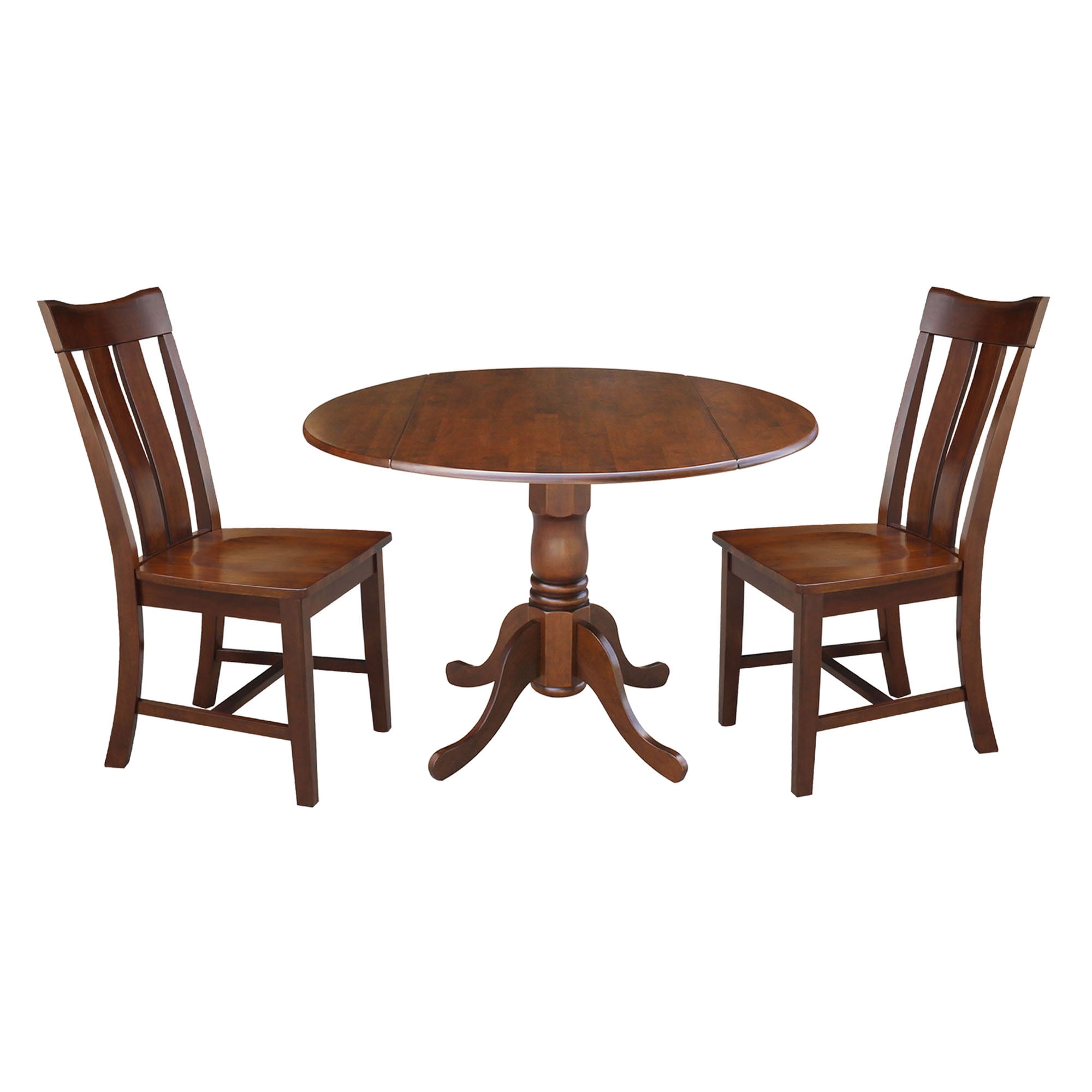 International Concepts 42 in. Dual Drop Leaf Table with 2 Splat Back ...