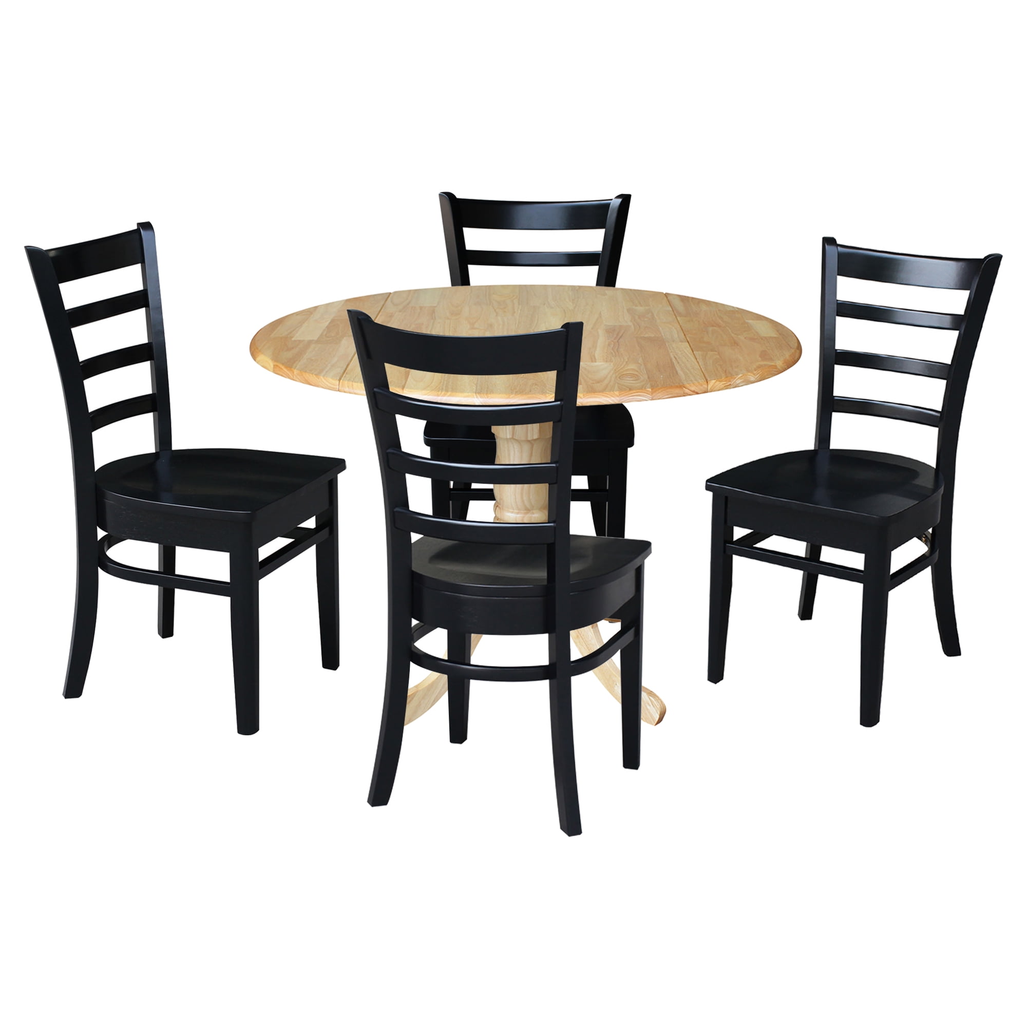 Classic Versatile Dual Drop Leaf Dining Set with Ladder Back Chairs