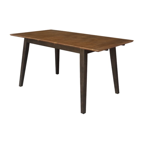 International Concepts Solid Wood 60" Butterfly Extension Dining Table, Hickory & Coal Two-Tone Modern Industrial Dining Table
