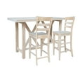 thumbnail image 1 of International Concepts Solid Wood Bar Height Dining Table with 2 Ladder Back Bar-Stools, 1 of 8