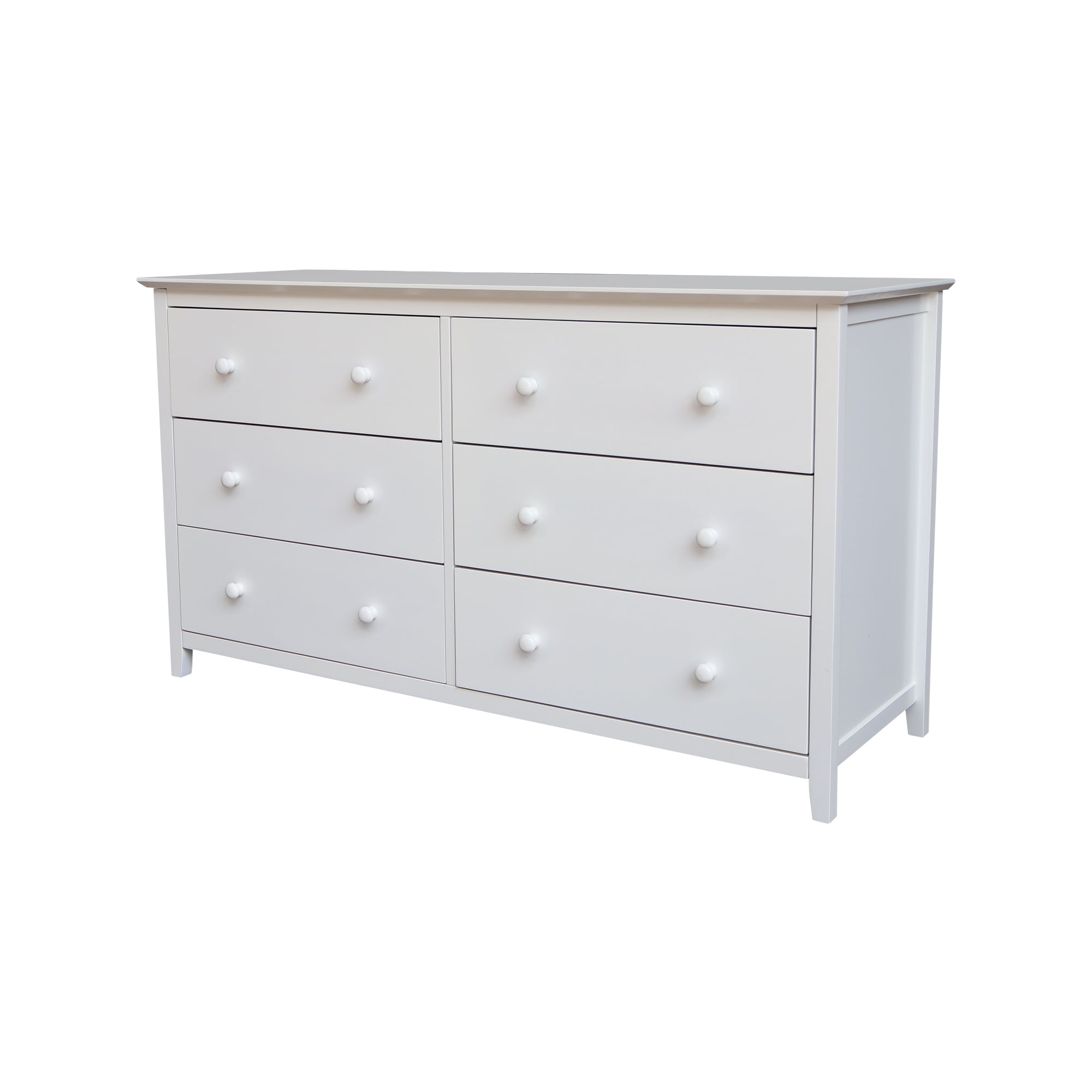 International Concepts BD08 8006 Solid Wood Bedroom Dresser with 6 Drawers White