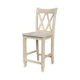 thumbnail image 1 of International Concepts Solid Wood Double X Counter Height Stool Unfinished, 1 of 11