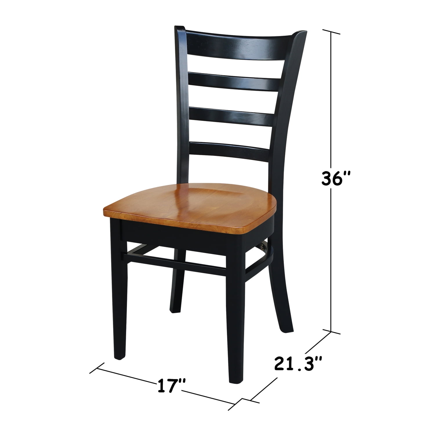 Black and Cherry Ladderback Wood Side Chair Set