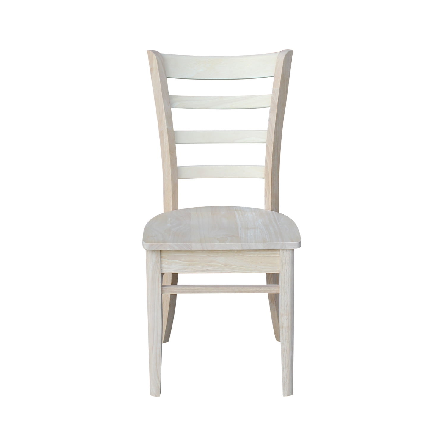 Set of 2 White High Ladderback Wood Side Chairs