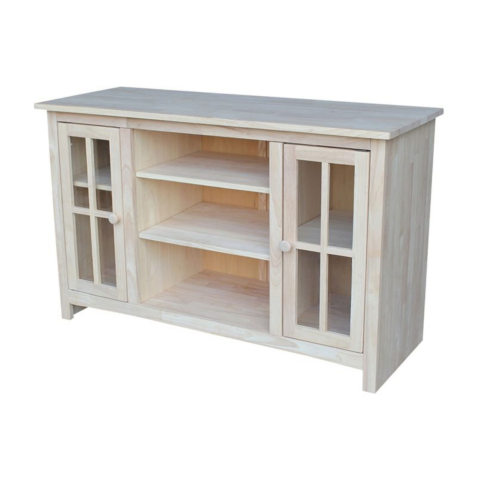 Elegant Parawood 51'' Gray TV Stand with Adjustable Cabinet Shelves