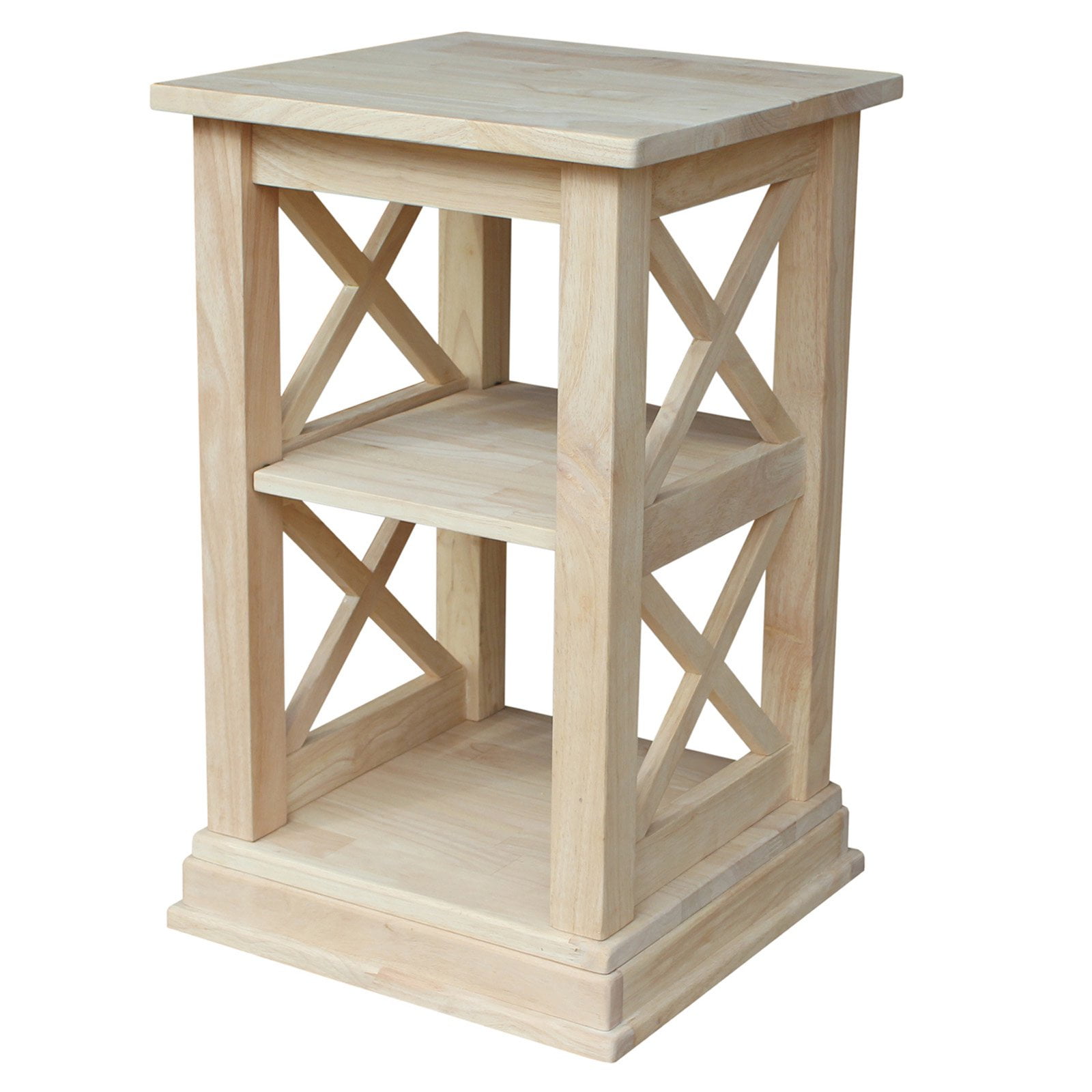 White Rubberwood Classic Accent Table with Shelves