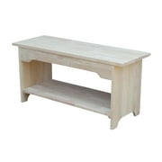 International Concepts Solid Wood Indoor Brookstone Bench - 36" Long, Unfinished