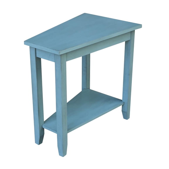 International Concepts Solid Wood Keystone Accent Table in Ocean Blue