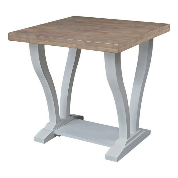 International Concepts Solid Wood LaCasa End Table in Sesame/Chalk