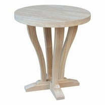 International Concepts Solid Wood LaCasa Round End Table - Unfinished