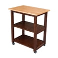 thumbnail image 1 of International Concepts Solid Wood Microwave Kitchen Cart, Cinnamon/Espresso, 1 of 9