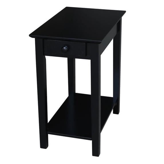 International Concepts Solid Wood Narrow End Table in Black