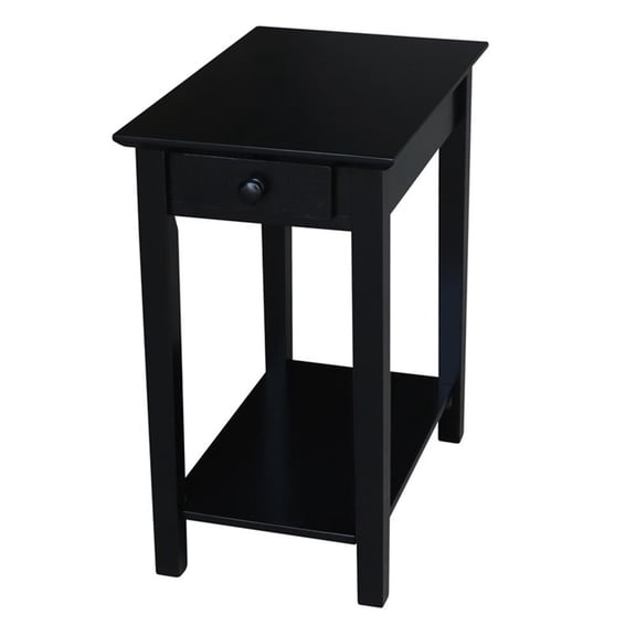 International Concepts Solid Wood Narrow End Table in Black