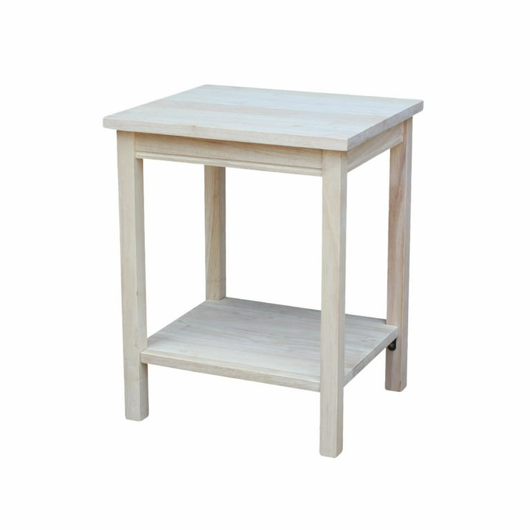 International Concepts Solid Wood Portman Accent Table Unfinished
