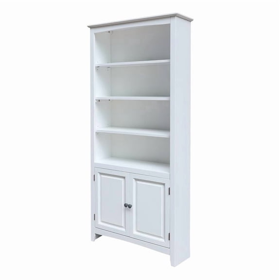International Concepts Solid Wood Tall Shaker Bookcase - 72"H in White