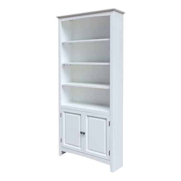 International Concepts Solid Wood Tall Shaker Bookcase - 72"H in White