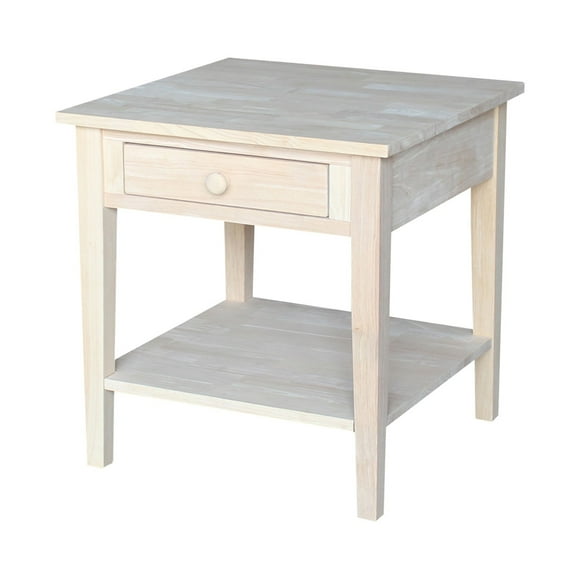 International Concepts Solid Wood Spencer End Table, Unfinished