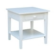 thumbnail image 1 of International Concepts Solid Wood 24-Inch Square End Table with Drawer, Washed Gray Taupe, 1 of 12