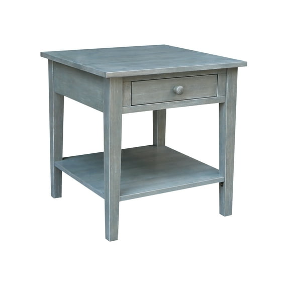 International Concepts Solid Wood Spencer Gray End Table