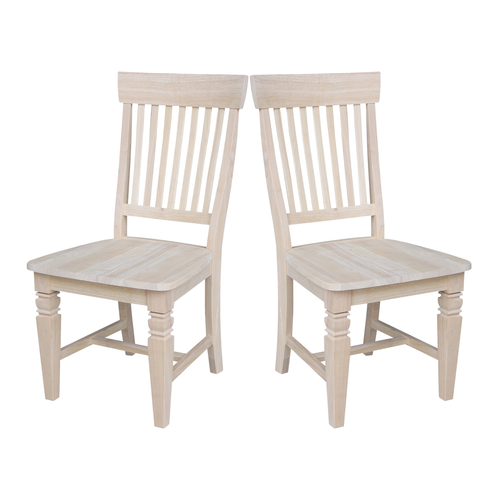 Tall Brown Wood High Slat Side Chair