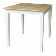 International Concepts Solid Wood Top Table with Shaker Legs, White/Natural