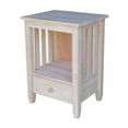 thumbnail image 1 of International Concepts Solid Wood Unfinished Mission Tall End Table with Drawer, 1 of 15