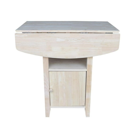 International Concepts T-3638Dpg Dual Drop Leaf Bar Height Bistro Table with Storage, Ready To Finish