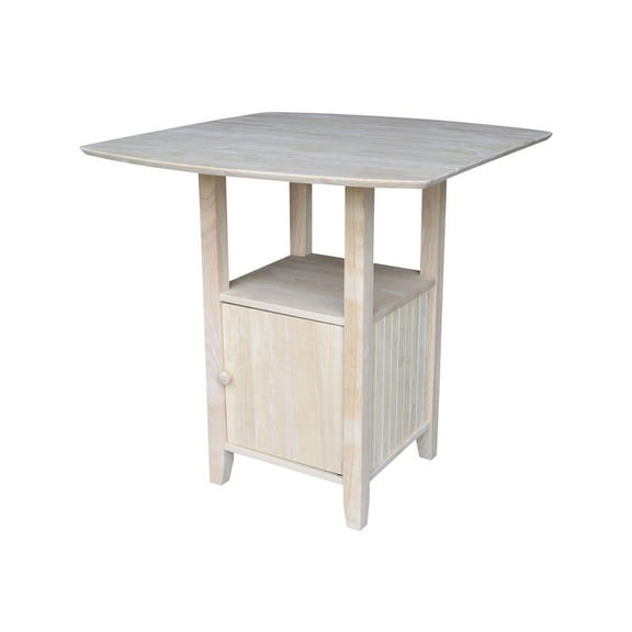 International Concepts T-3638Dpg Dual Drop Leaf Bar Height Bistro Table with Storage, Ready To Finish