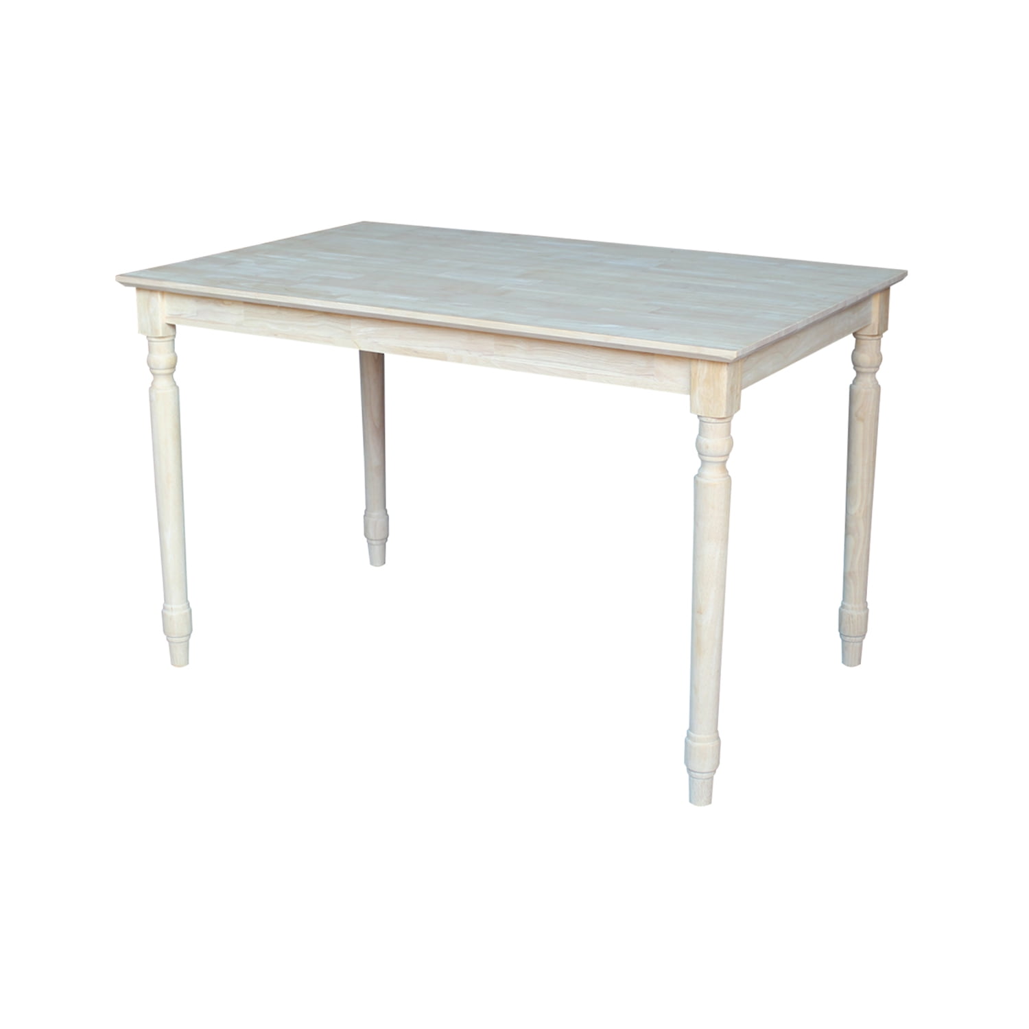 Classic Unfinished Rubberwood 30"x48" Rectangular Dining Table