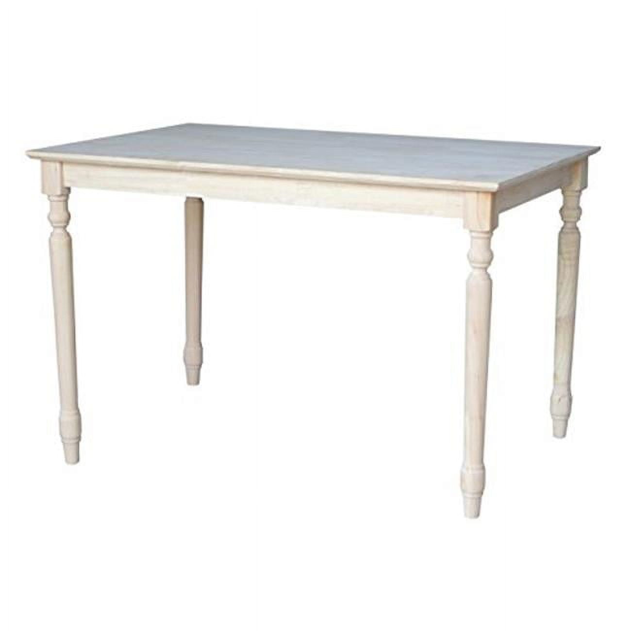 Classic Unfinished Rubberwood 30"x48" Rectangular Dining Table
