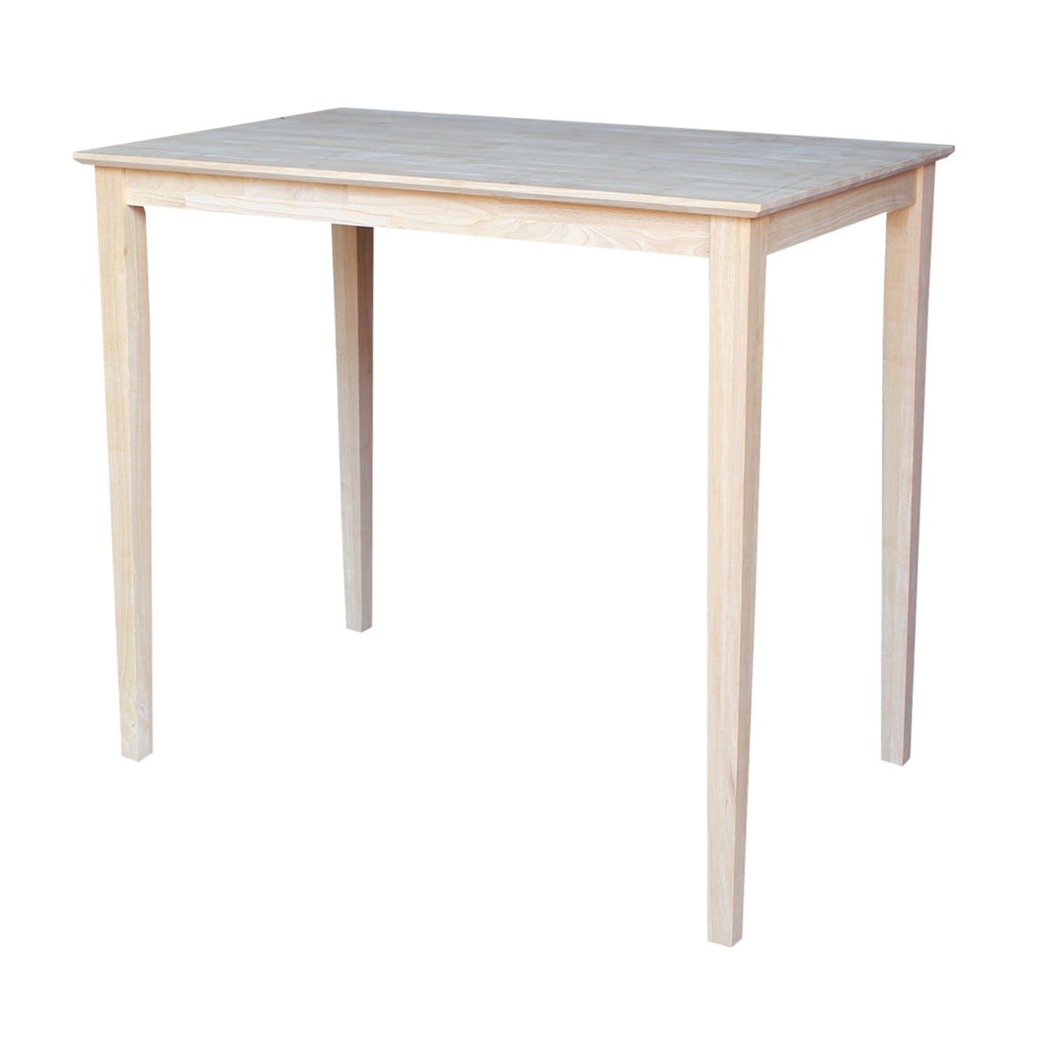 Cottage Charm Unfinished Solid Parawood 54" Bar-Height Dining Table