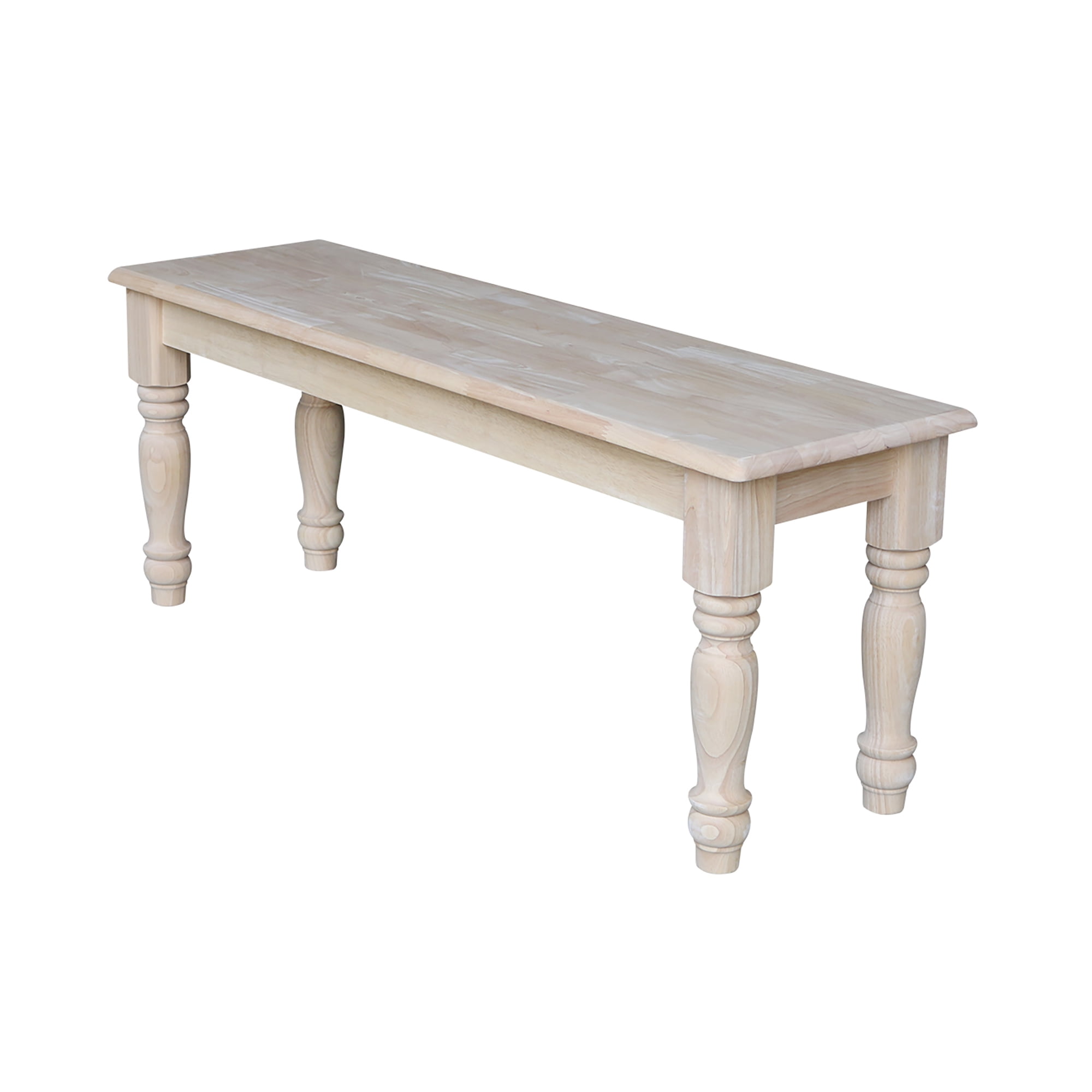 International Concepts Unfinished Farmhouse Bench Parawood