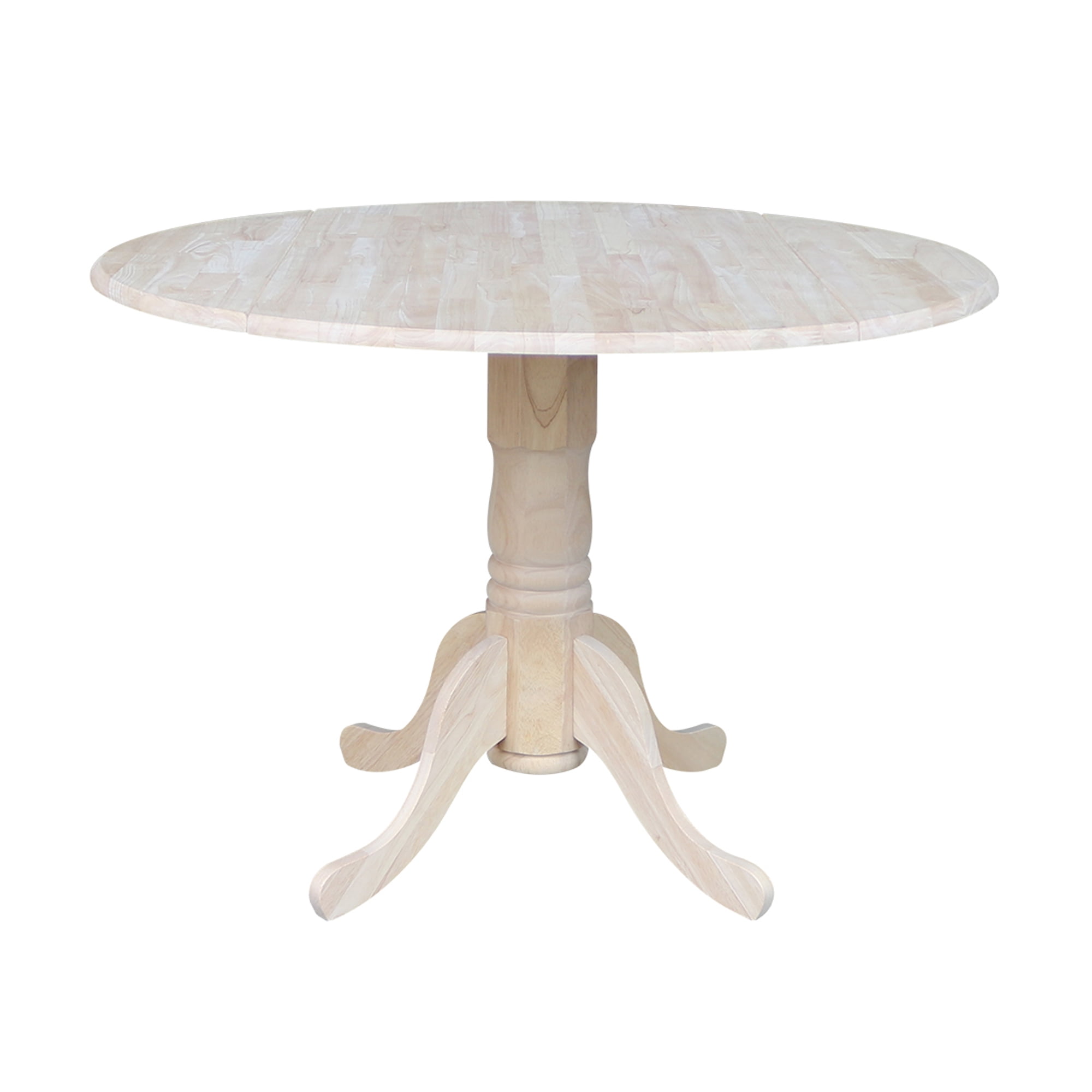 44.5" Round Extendable Wood Dining Table in Contemporary Style