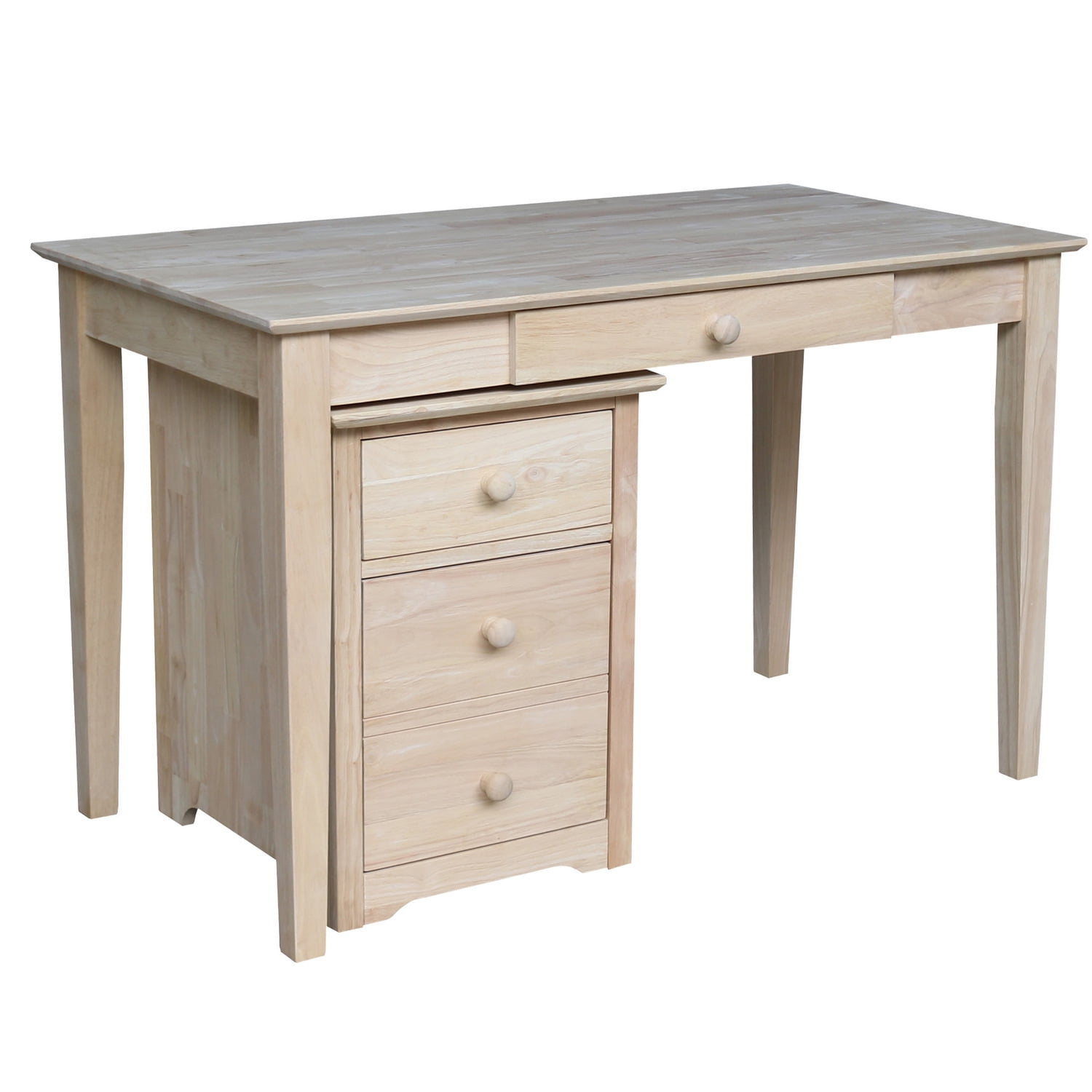 Espresso Rubberwood 48" Traditional Desk with Filing Cabinet