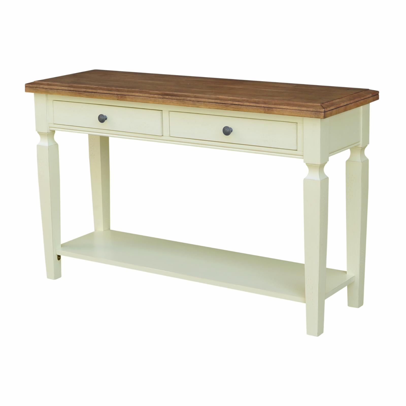 Vista Traditional Solid Wood Console with Storage in Hickory