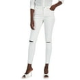 thumbnail image 1 of International Concepts Womens Curvy Mid Rise Ripped Skinny Jeans White 6, 1 of 1