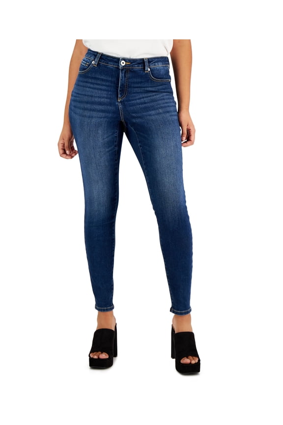 International Concepts Womens Curvy Mid Rise Skinny Jeans Dark Indigo 2