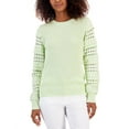 thumbnail image 1 of International Concepts Womens Mixed Knit Sweater Lime Spray M, 1 of 1