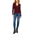 thumbnail image 1 of International Concepts Womens Ribbed Surplice Pullover Sweater Port M, 1 of 1