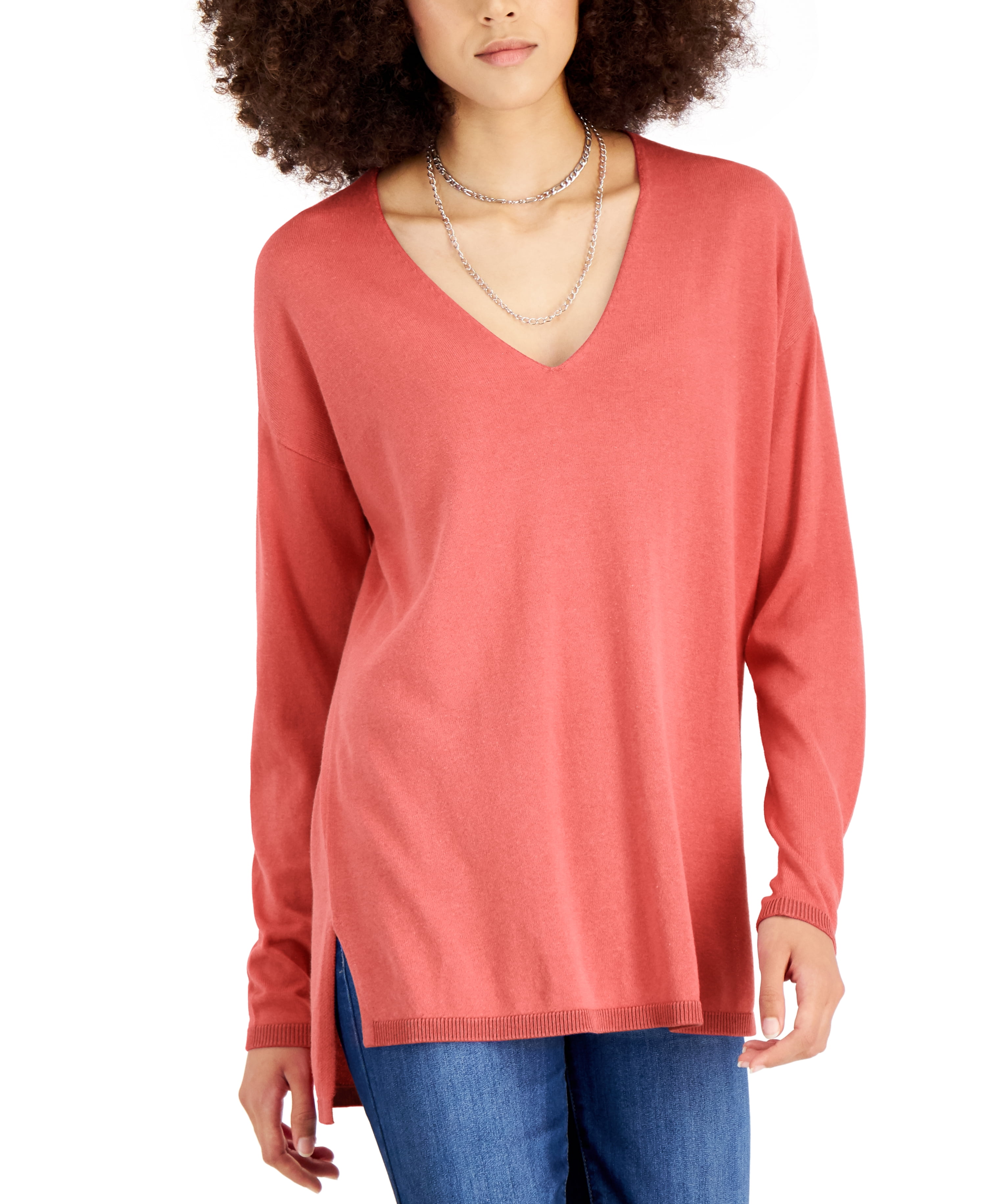 Coral v neck sweater best sale