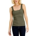 thumbnail image 1 of International Concepts Womens Square Neck Rib Tank Burnt Olive XL, 1 of 1