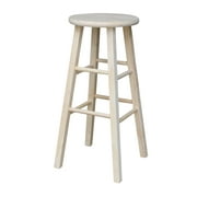 International Concepts Wood 30" Round Top Bar Stool - Unfinished