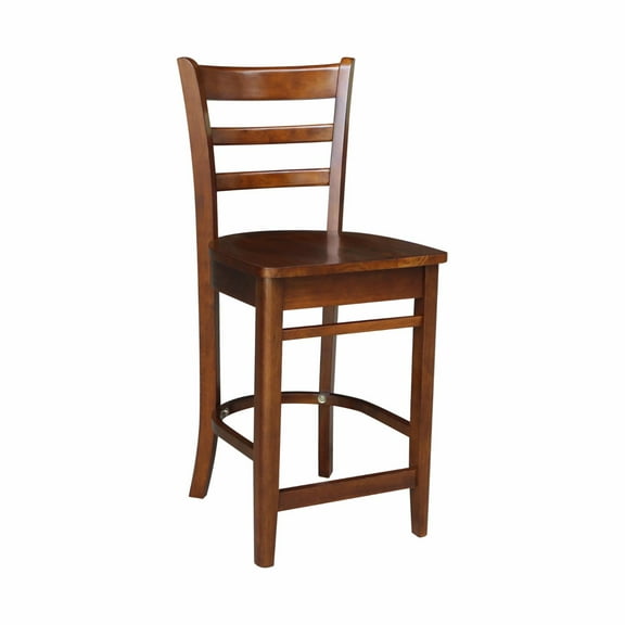 International Concepts Wood Emily Ladder Back Bar Stool - Espresso - 24" Seat Height