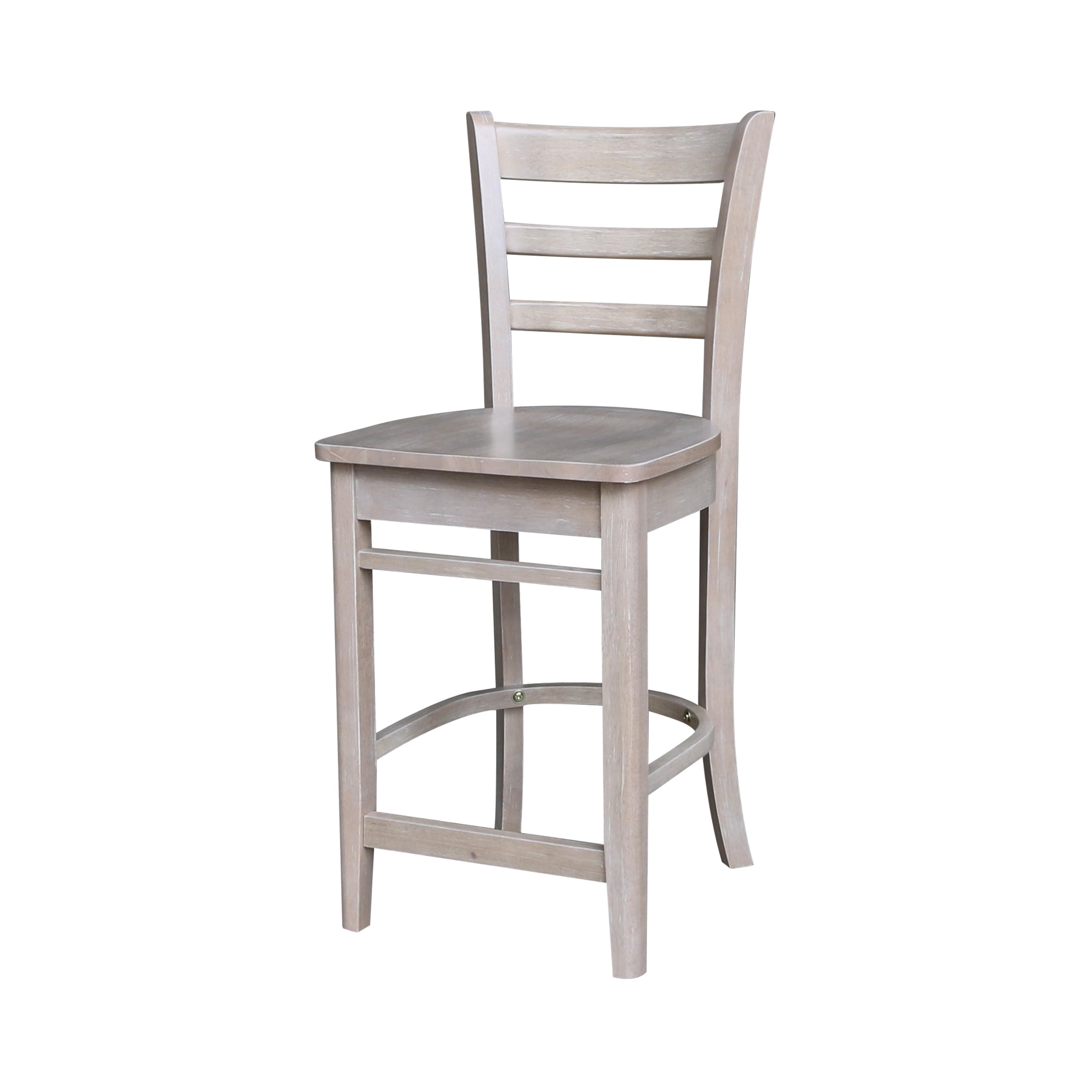 Emily 41" Gray Solid Wood Counter Height Barstool