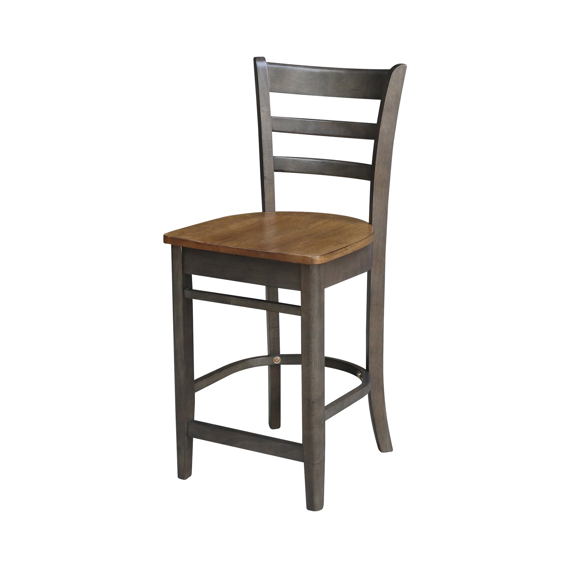 Elegant Emily Black Solid Wood Counter-Height Stool - 24" Seat