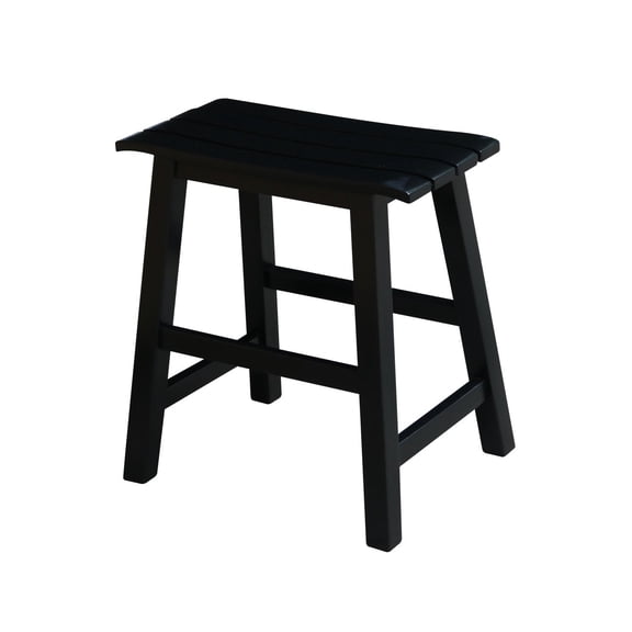 International Concepts Wood Kitch & Dining Slat Seat Stool in Espresso