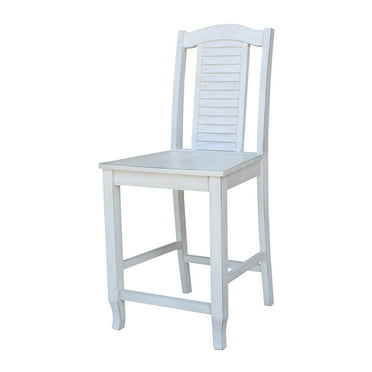 International Concepts Wood Seaside Counter Height Stool - Antiqued Chalk - 19.2" Seat Height