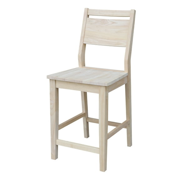 International Concepts Wood Slat Back Aspen Counter Height Panel Stool - Unfinished - 24" Seat Height