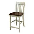 thumbnail image 1 of International Concepts 24" Wood Slat Back Counter Height Stool in Antiqued Almond/Espresso, 1 of 7